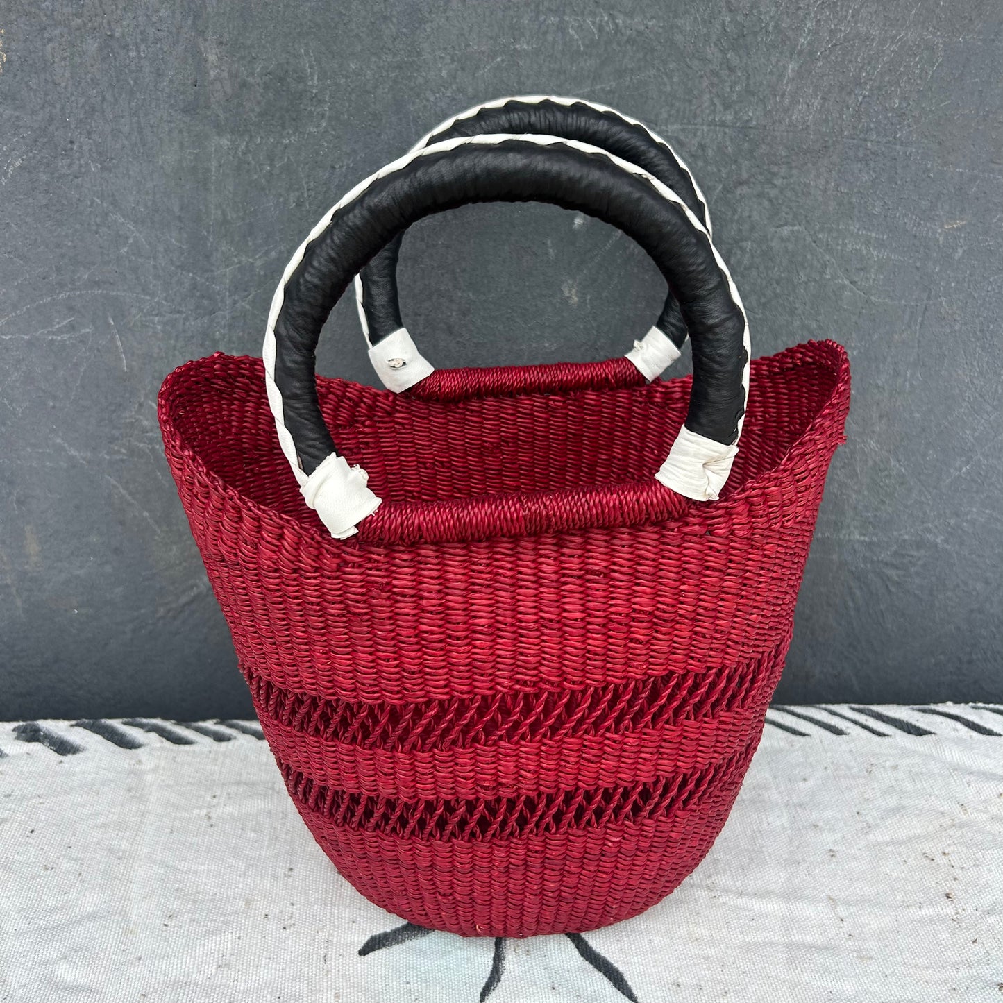 Small U-Shopper Bolga Basket - arabolgabaskets.com