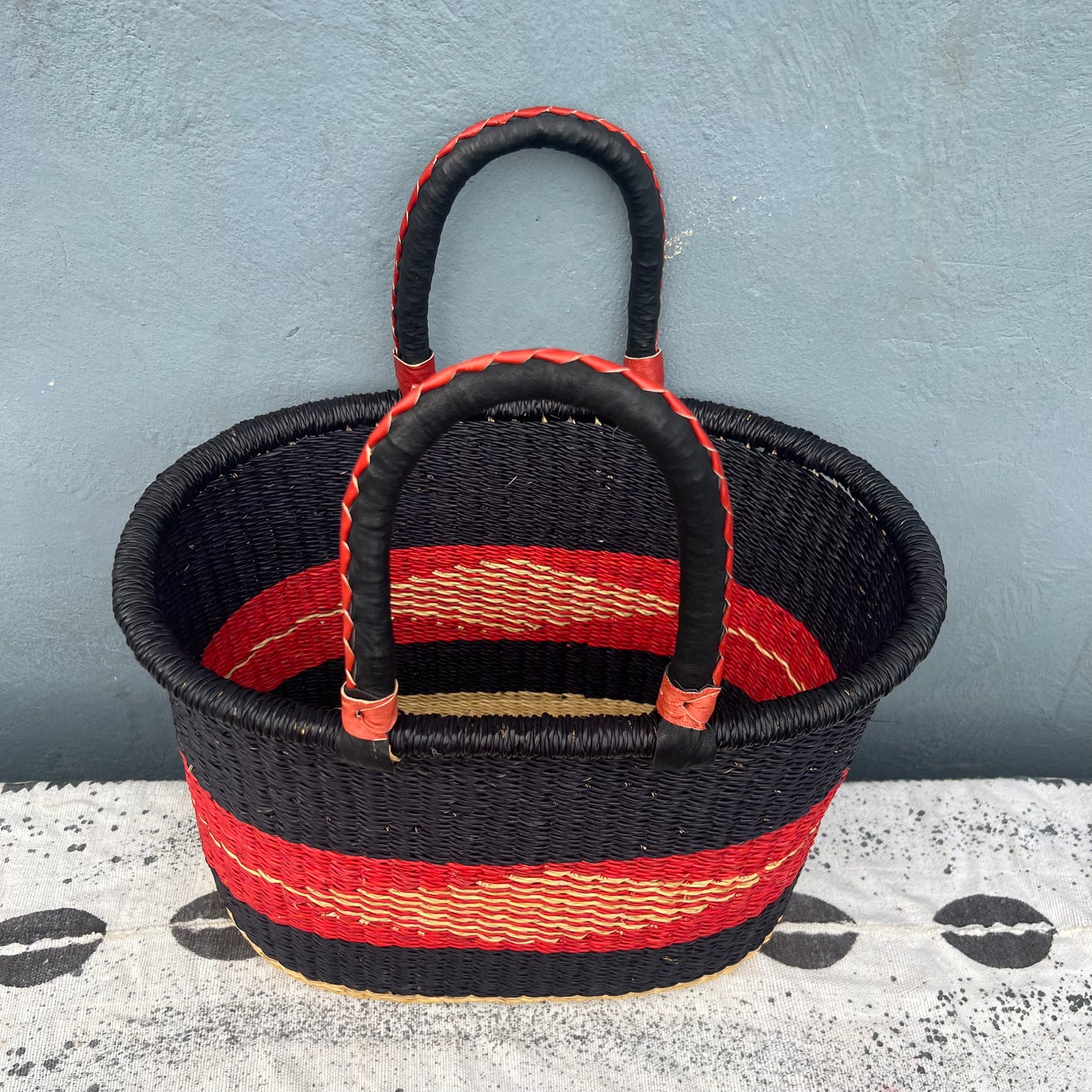 Single Weave Oval Shopper Bolga Basket - arabolgabaskets.com