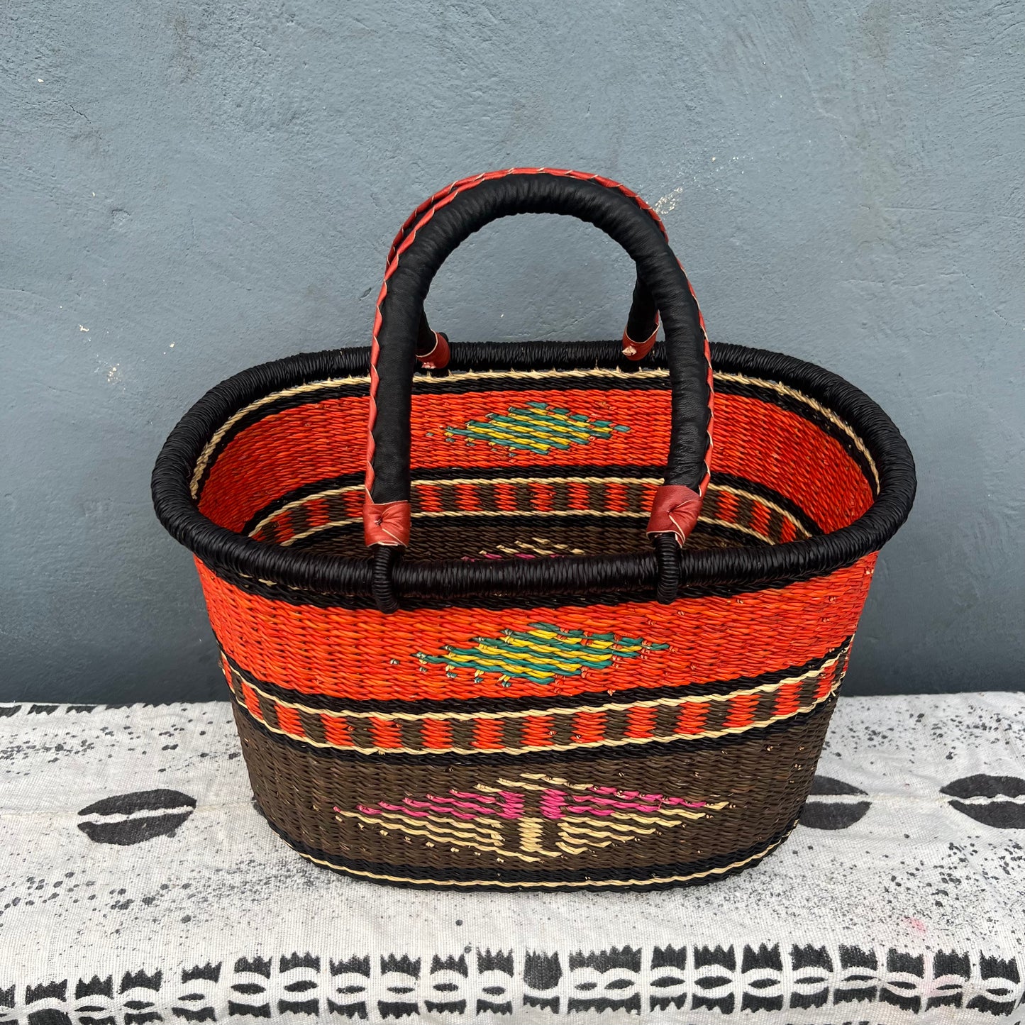 Single Weave Oval Shopper Bolga Basket - arabolgabaskets.com