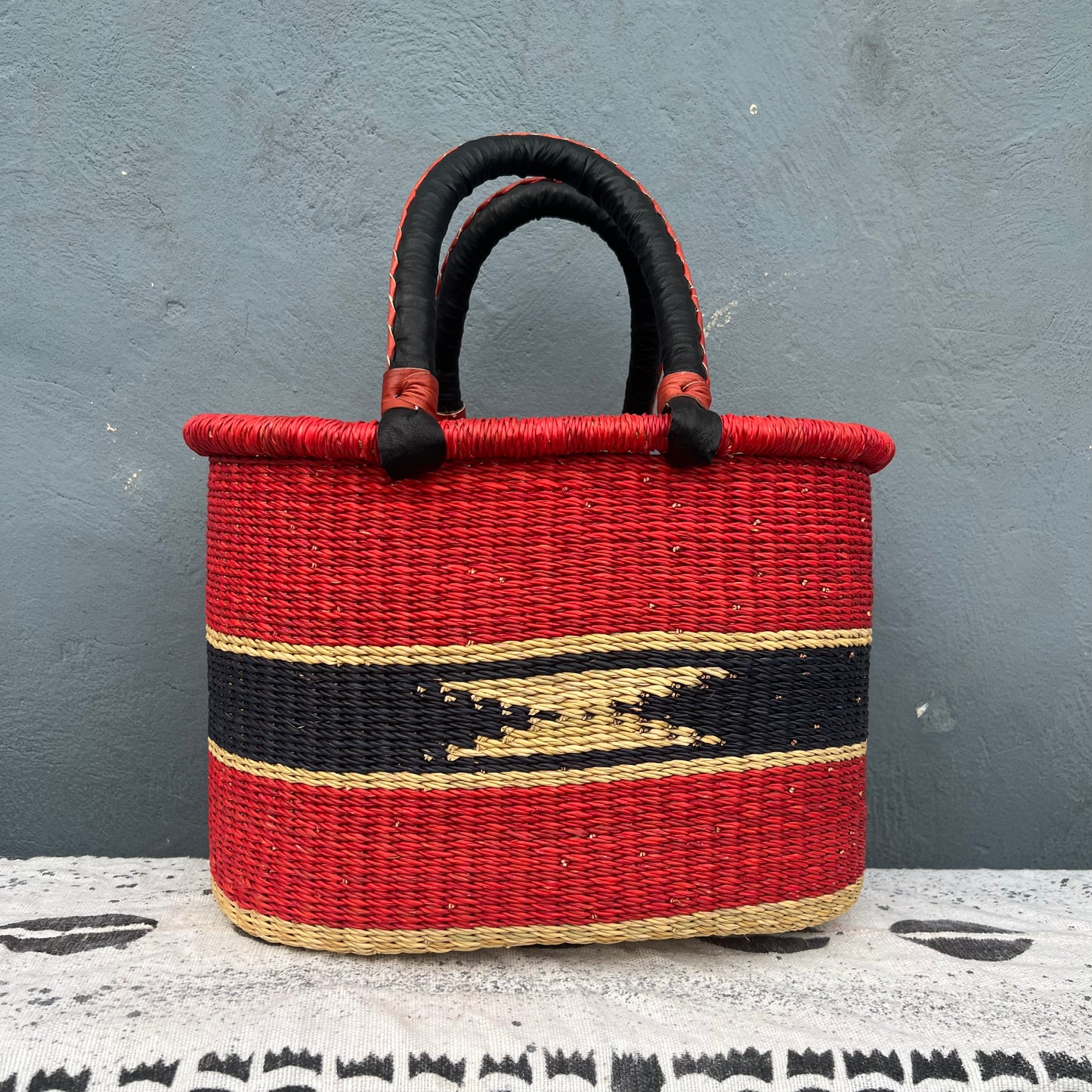 Single Weave Oval Shopper Bolga Basket - arabolgabaskets.com