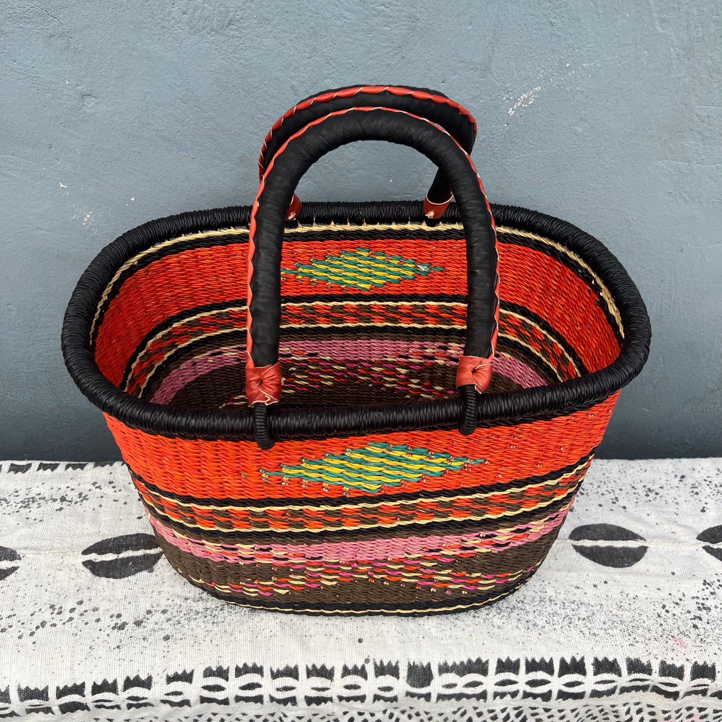 Single Weave Oval Shopper Bolga Basket - arabolgabaskets.com