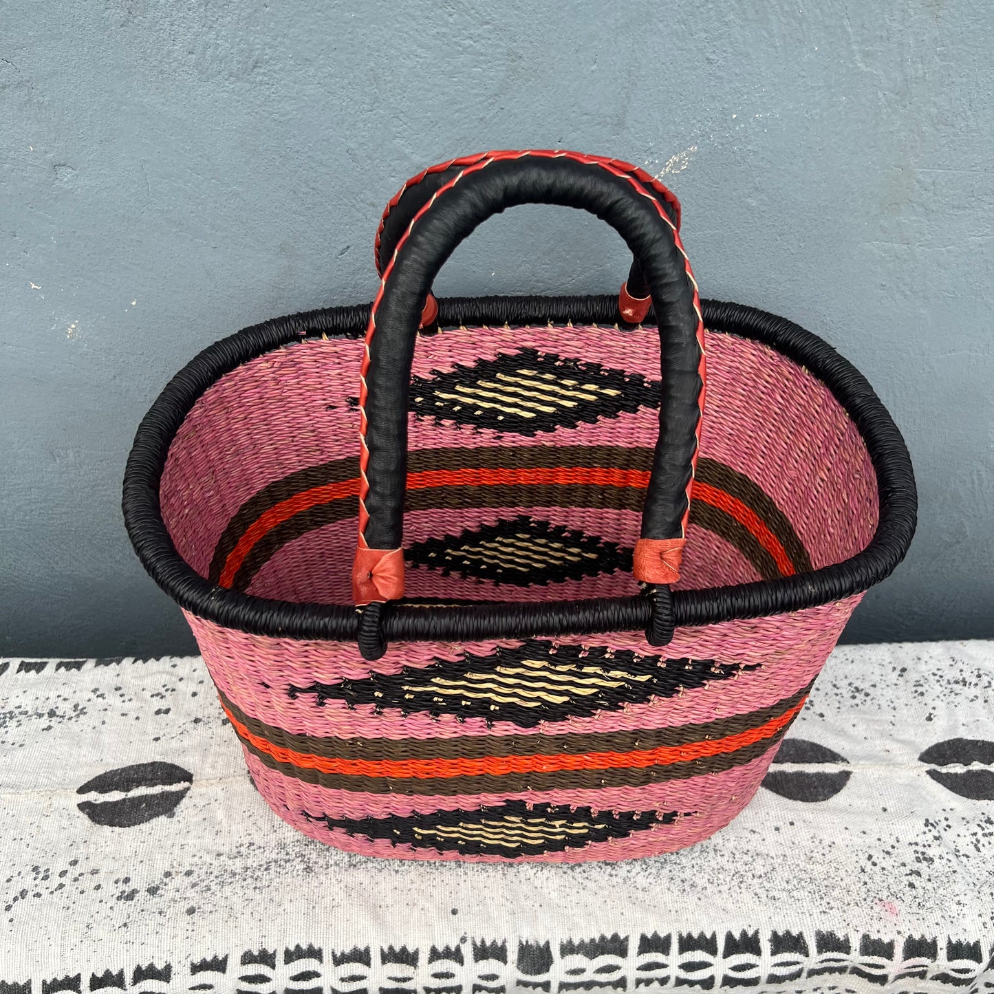 Single Weave Oval Shopper Bolga Basket - arabolgabaskets.com