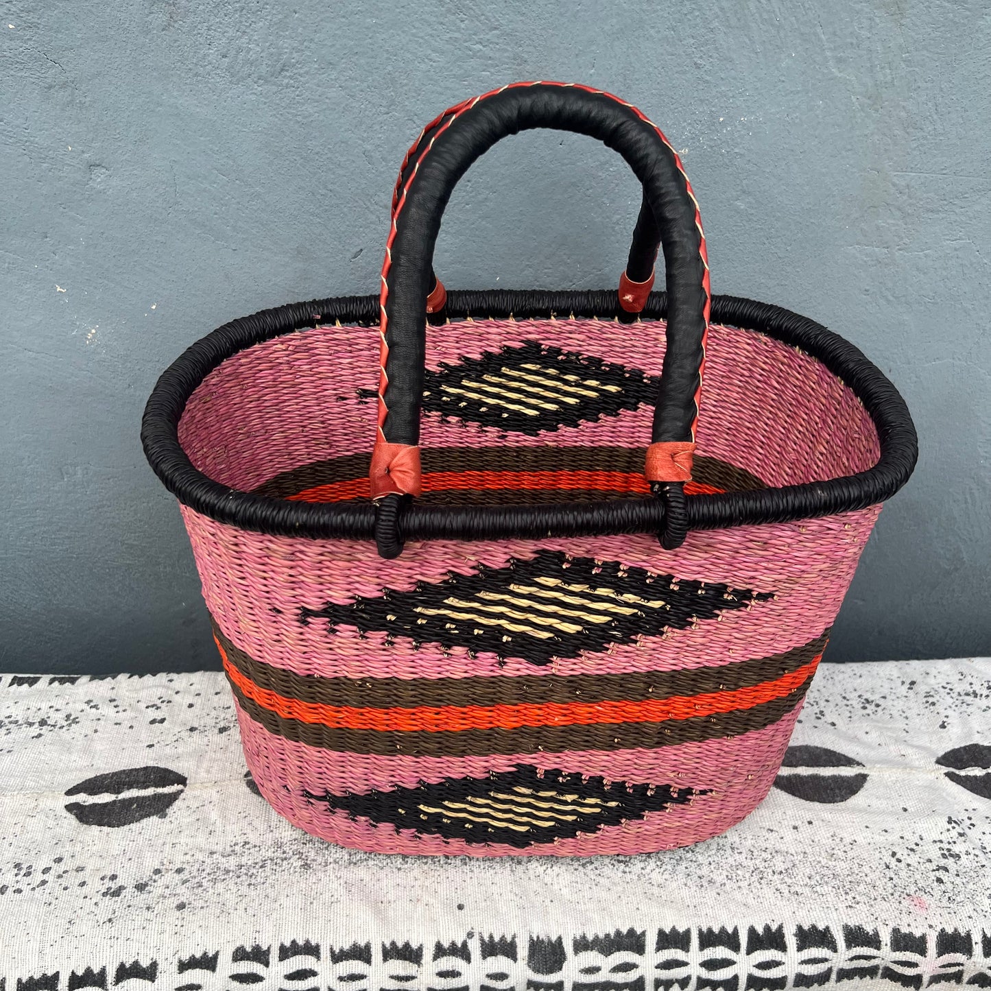 Single Weave Oval Shopper Bolga Basket - arabolgabaskets.com