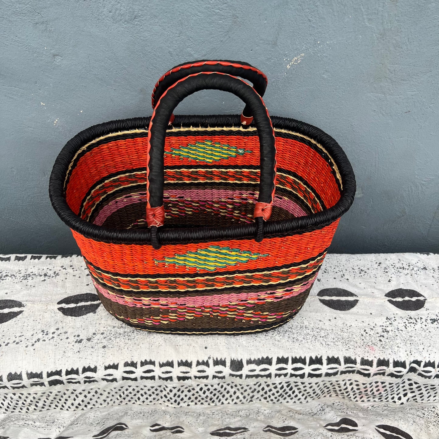 Single Weave Oval Shopper Bolga Basket - arabolgabaskets.com