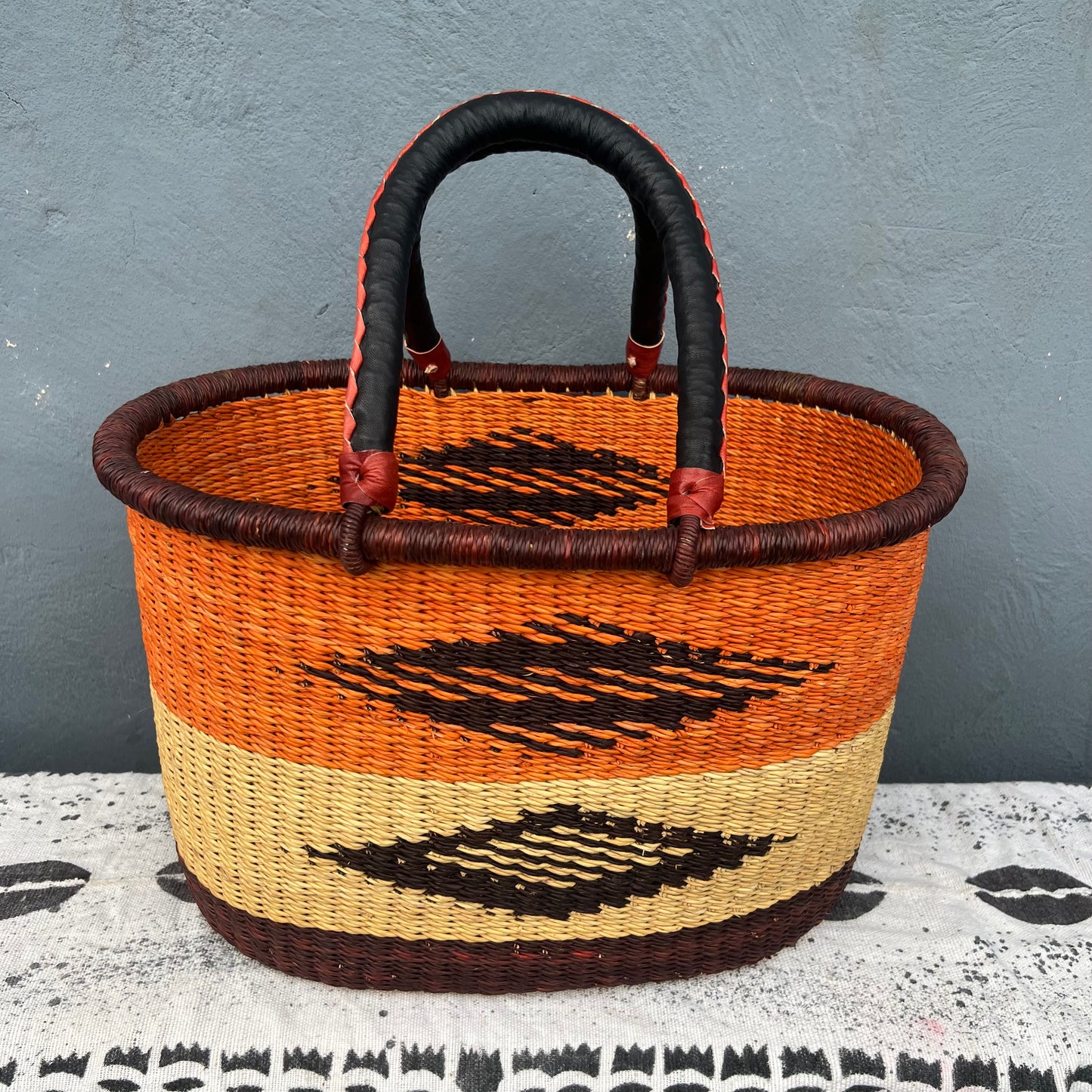 Single Weave Oval Shopper Bolga Basket - arabolgabaskets.com