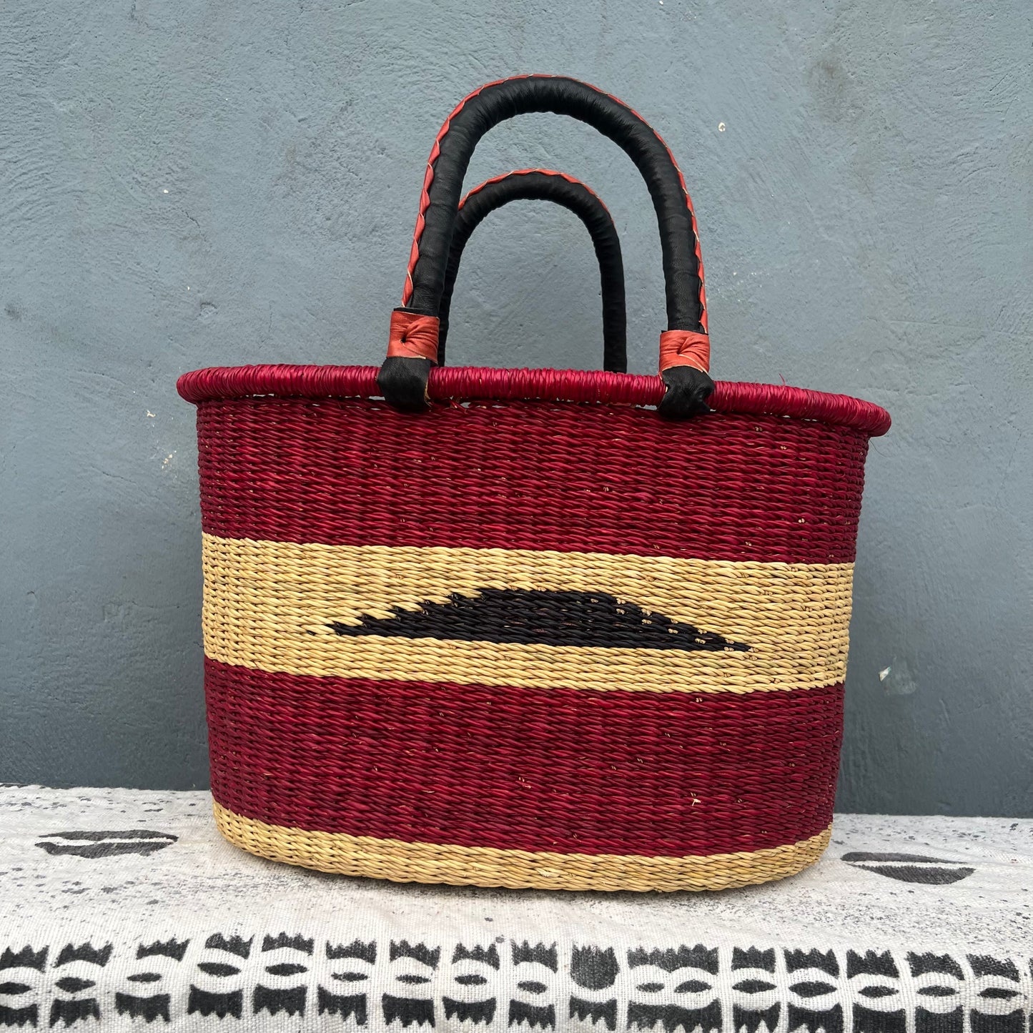 Single Weave Oval Shopper Bolga Basket - arabolgabaskets.com