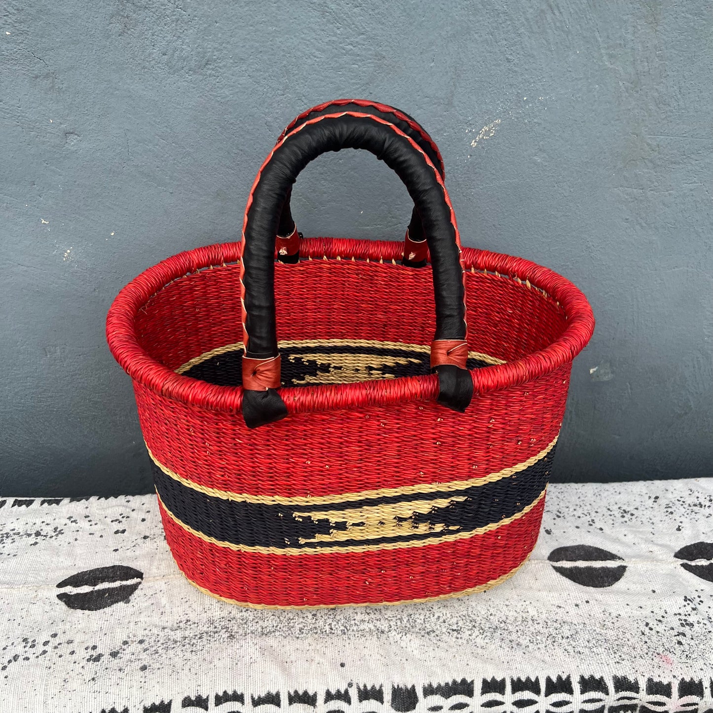 Single Weave Oval Shopper Bolga Basket - arabolgabaskets.com