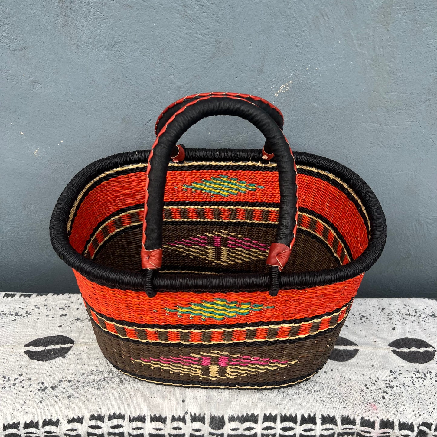 Single Weave Oval Shopper Bolga Basket - arabolgabaskets.com