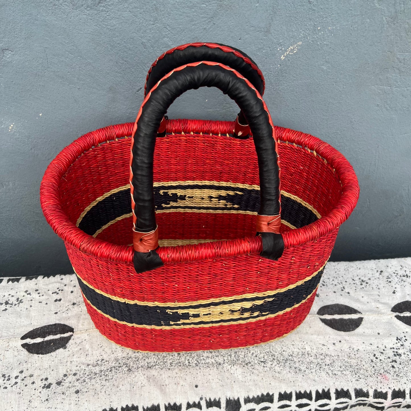 Single Weave Oval Shopper Bolga Basket - arabolgabaskets.com