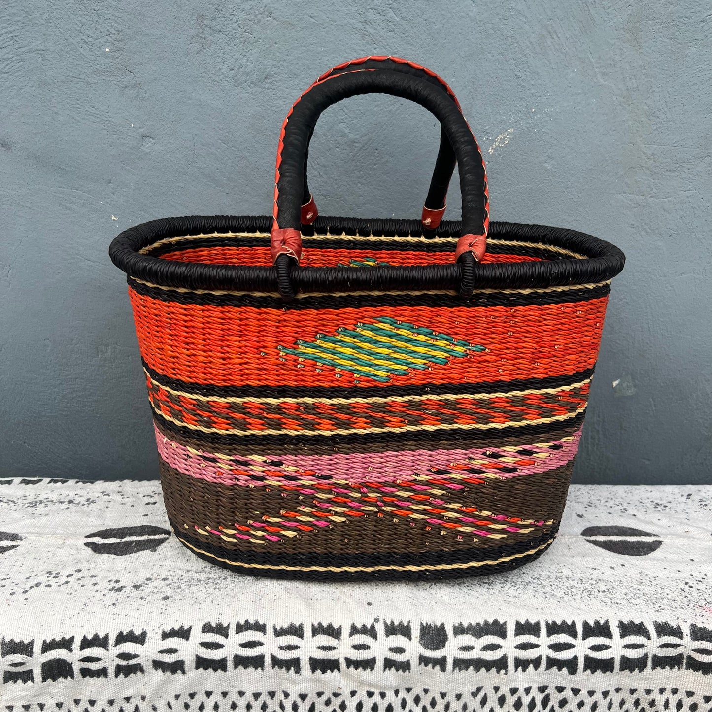 Single Weave Oval Shopper Bolga Basket - arabolgabaskets.com