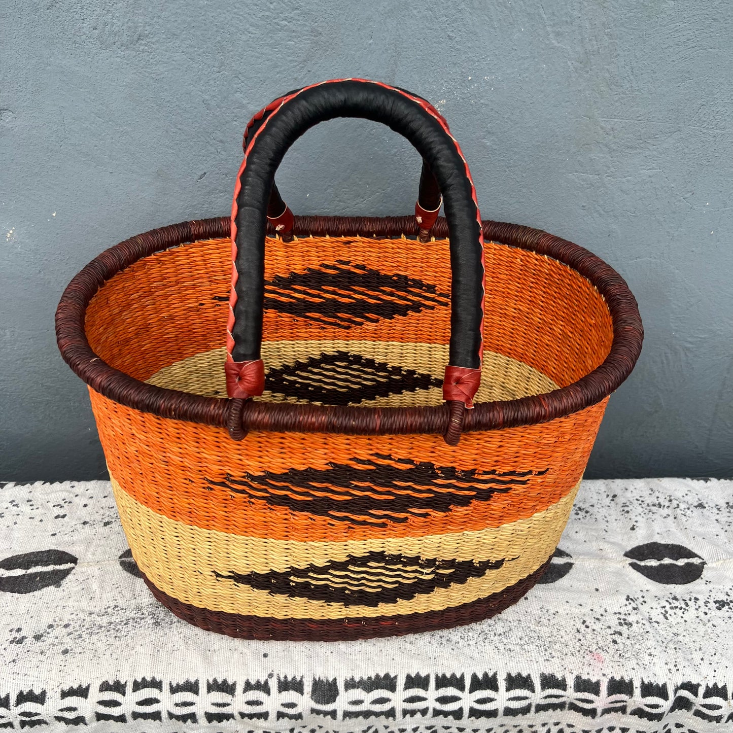 Single Weave Oval Shopper Bolga Basket - arabolgabaskets.com