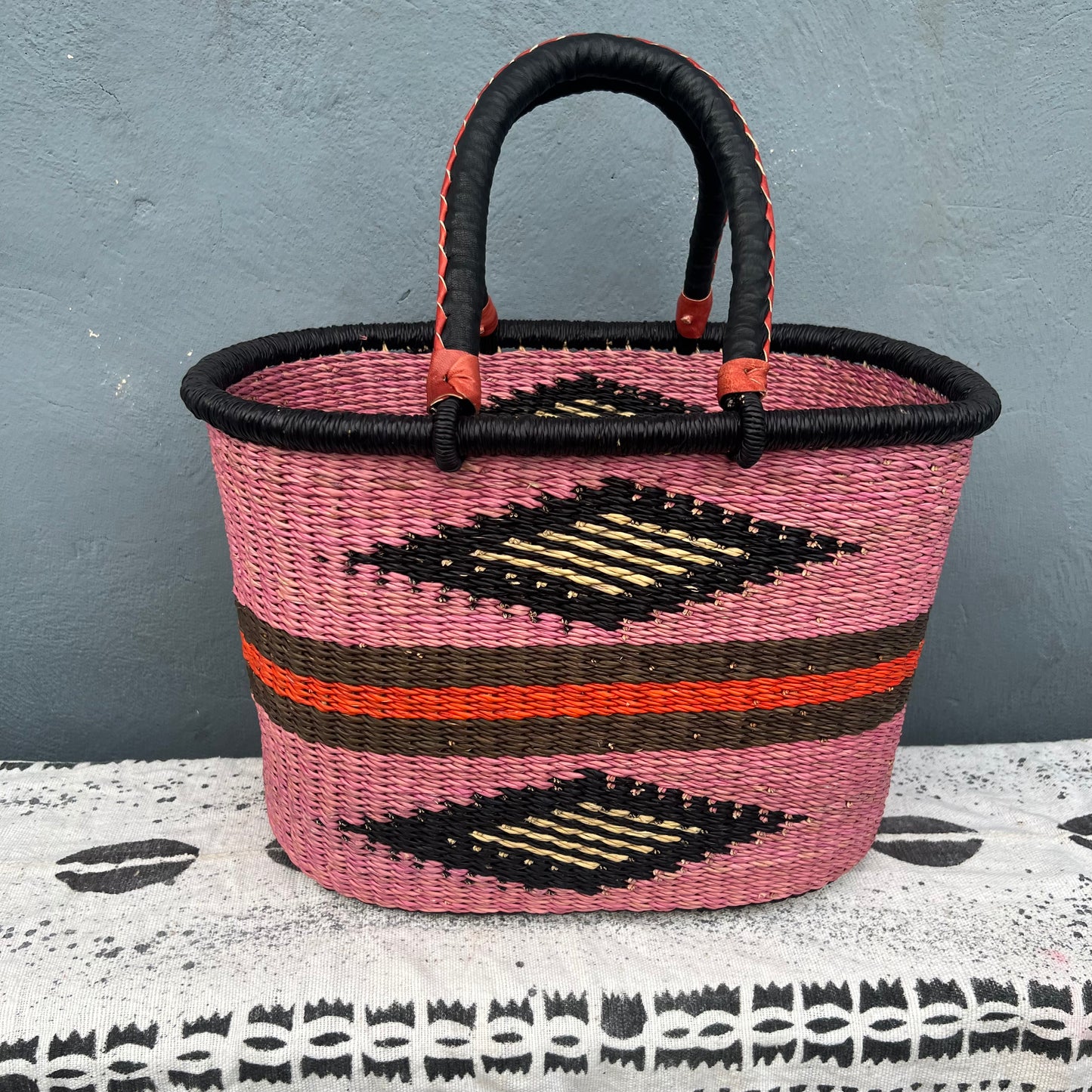 Single Weave Oval Shopper Bolga Basket - arabolgabaskets.com