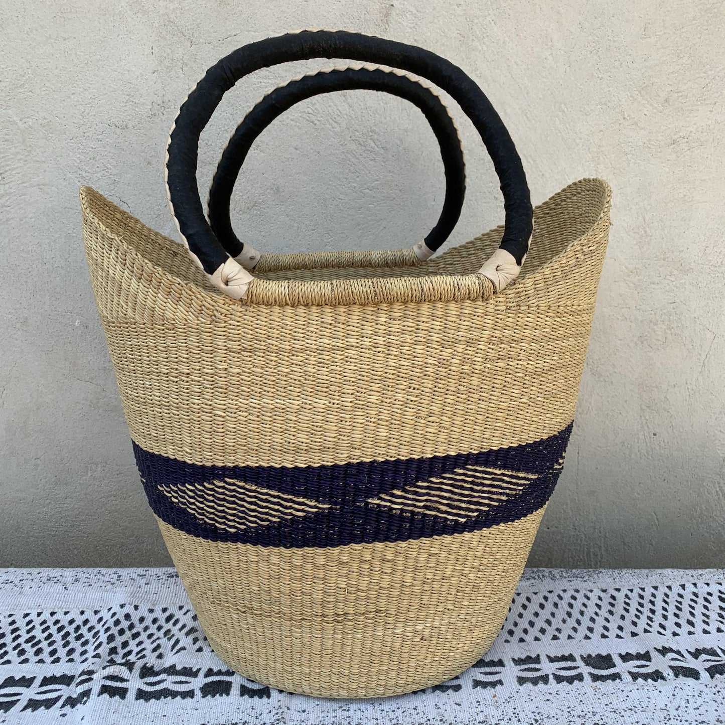 Large U-Shopper Bolga Basket - arabolgabaskets.com