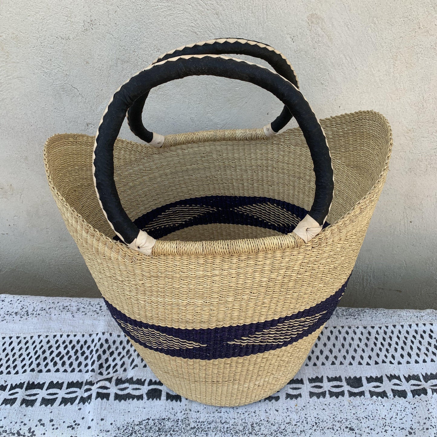 Large U-Shopper Bolga Basket - arabolgabaskets.com