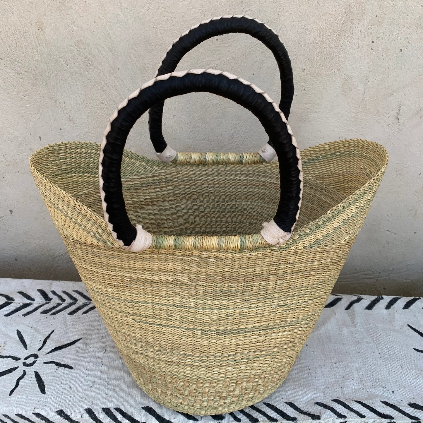 Large U-Shopper Bolga Basket - arabolgabaskets.com
