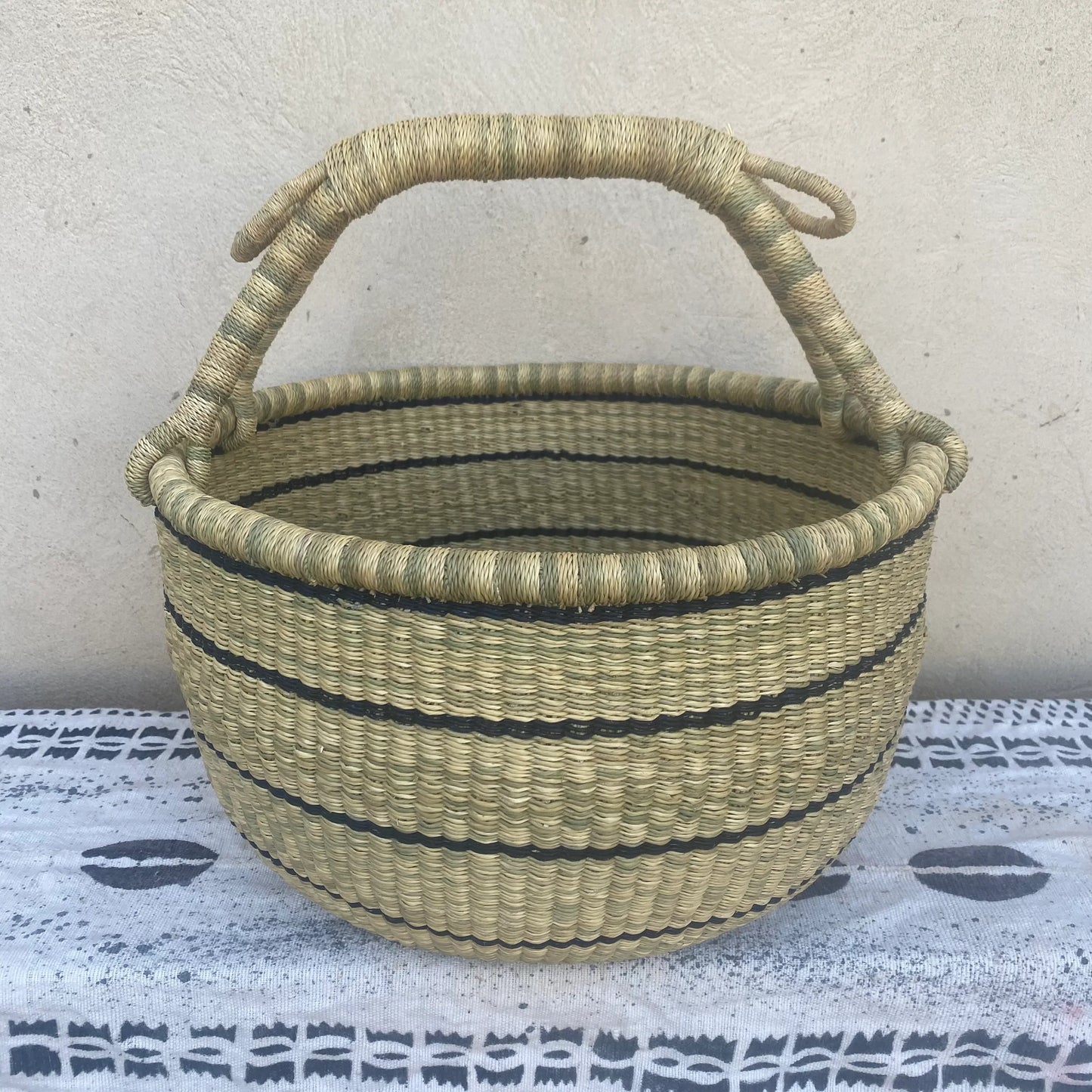 Large Bolga Round Market Basket