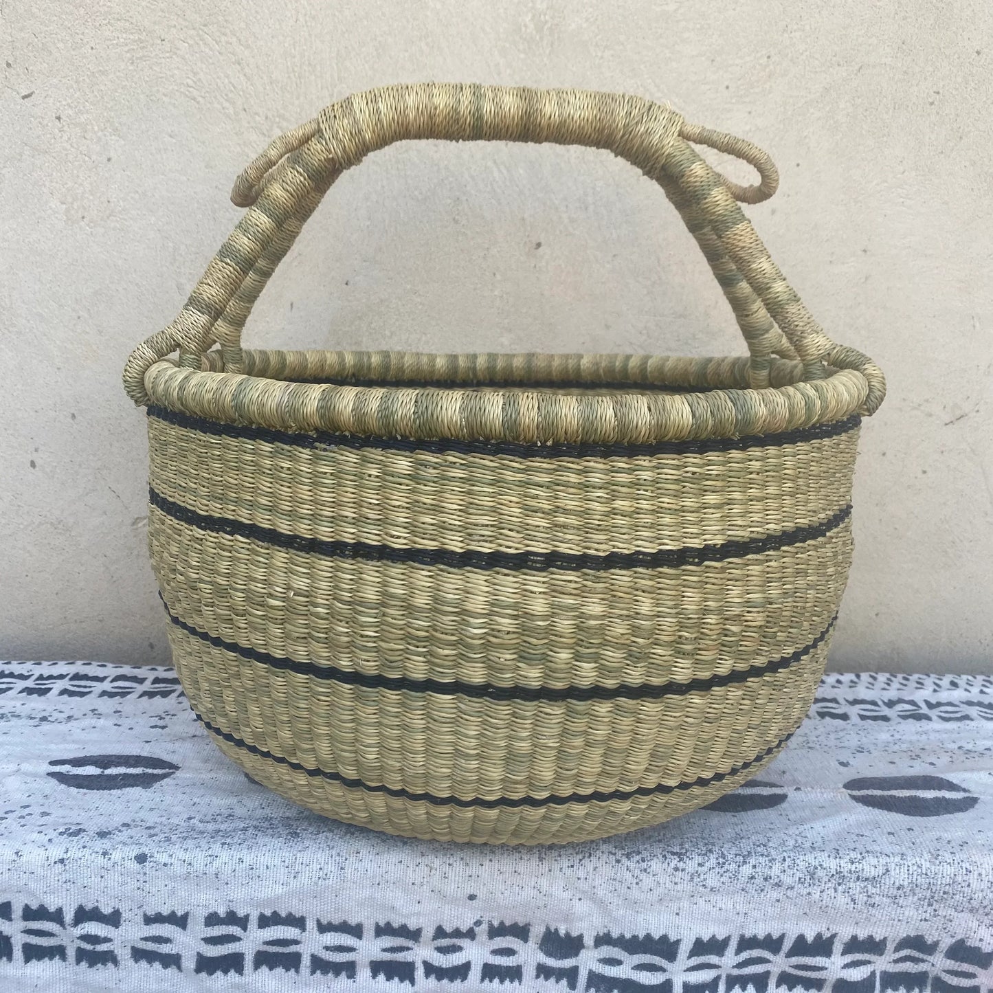Large Bolga Round Market Basket