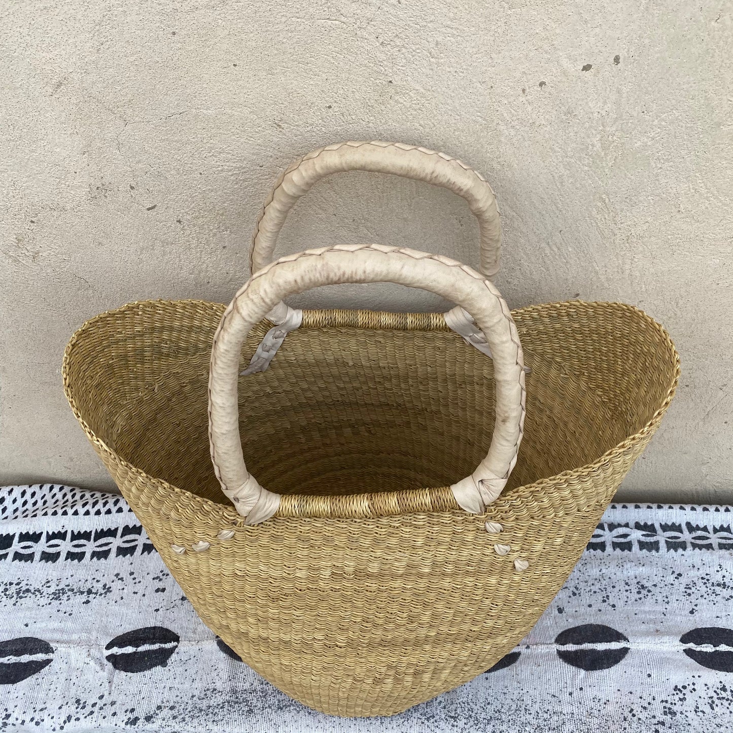 Large U-Shopper Bolga Basket - arabolgabaskets.com
