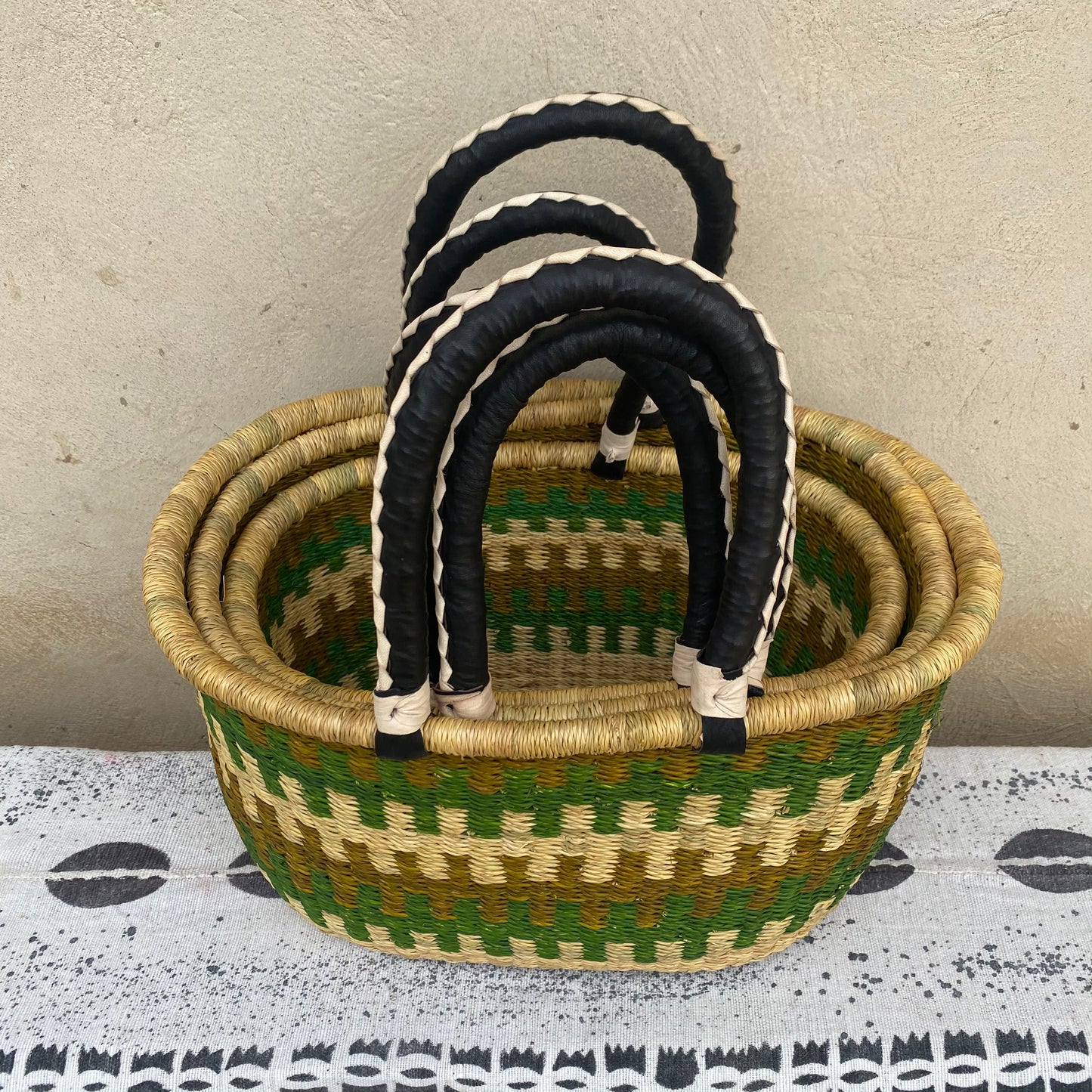 Oval Shopper Bolga Basket - Set of 3 - arabolgabaskets.com