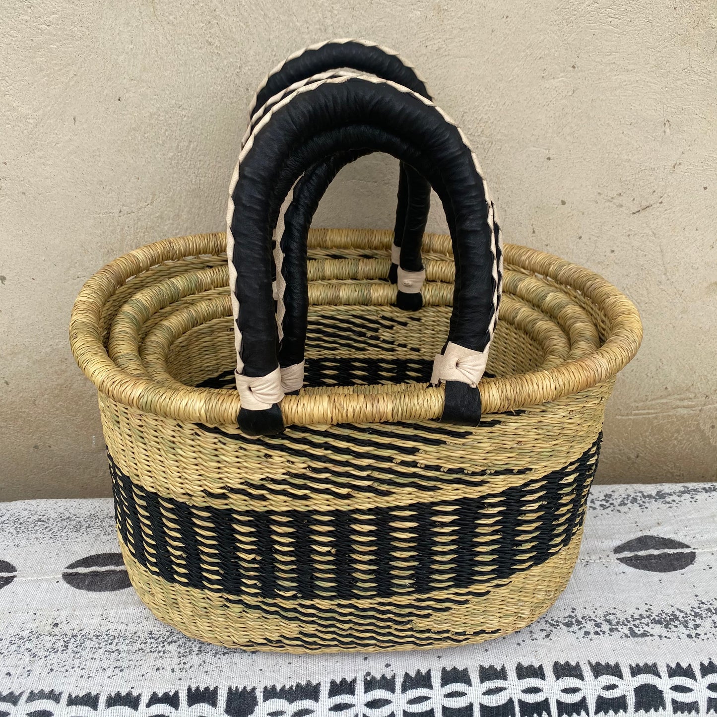Oval Shopper Bolga Basket - Set of 3 - arabolgabaskets.com