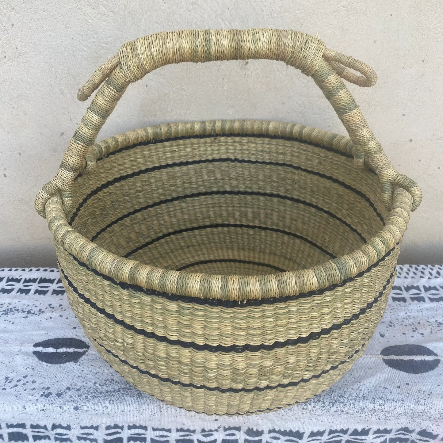 Large Bolga Round Market Basket