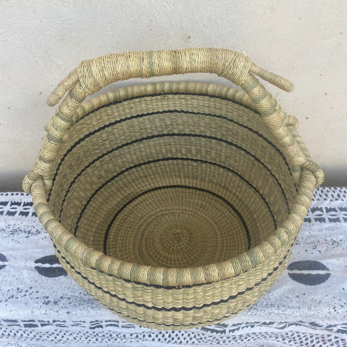 Large Bolga Round Market Basket
