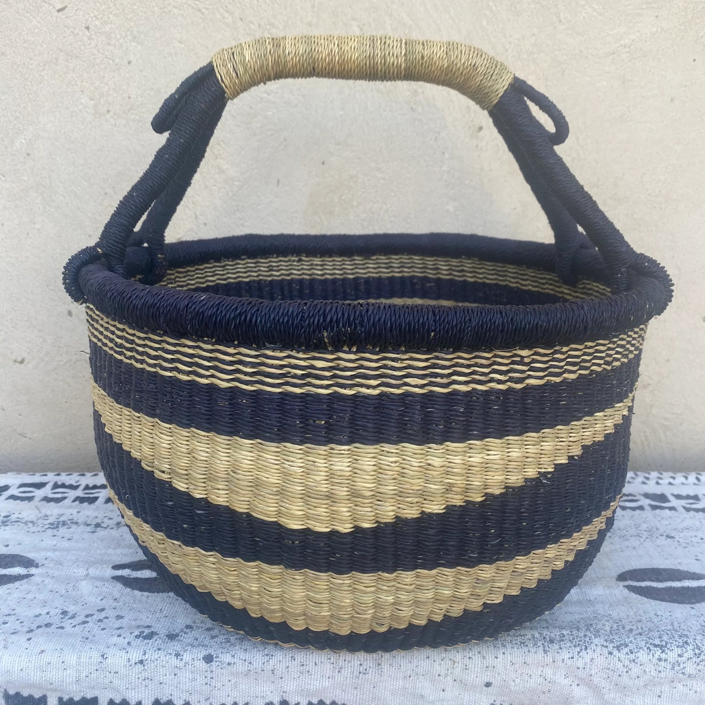 Large Bolga Round Market Basket