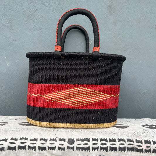 Single Weave Oval Shopper Bolga Basket - arabolgabaskets.com
