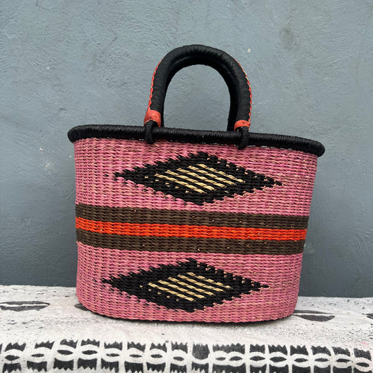 Single Weave Oval Shopper Bolga Basket - arabolgabaskets.com