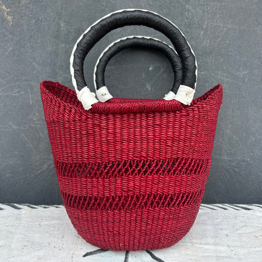 Small U-Shopper Bolga Basket - arabolgabaskets.com