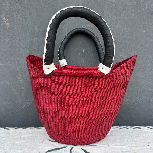 Small U-Shopper Bolga Basket - arabolgabaskets.com