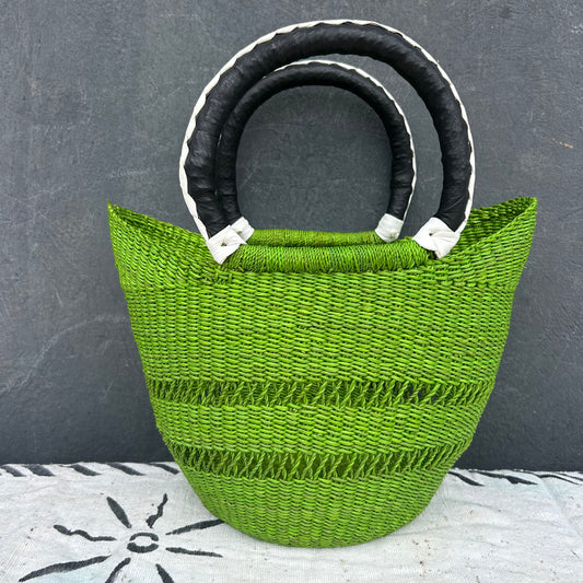 Small U-Shopper Bolga Basket - arabolgabaskets.com