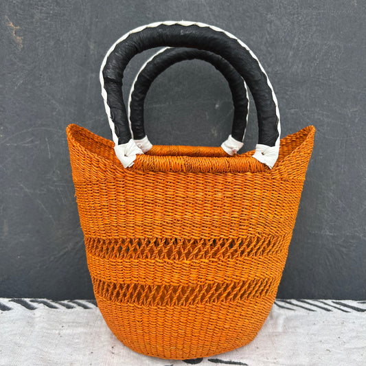 Small U-Shopper Bolga Basket - arabolgabaskets.com