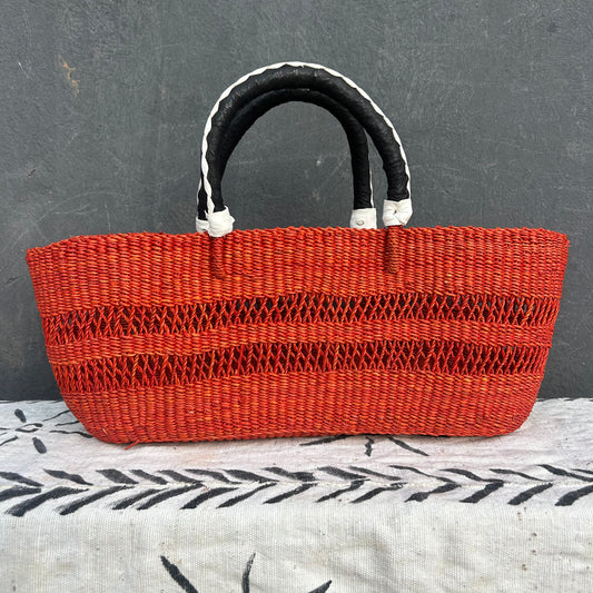 Handwoven Bolga Tote Basket/Picnic Basket/Shopping Basket - arabolgabaskets.com