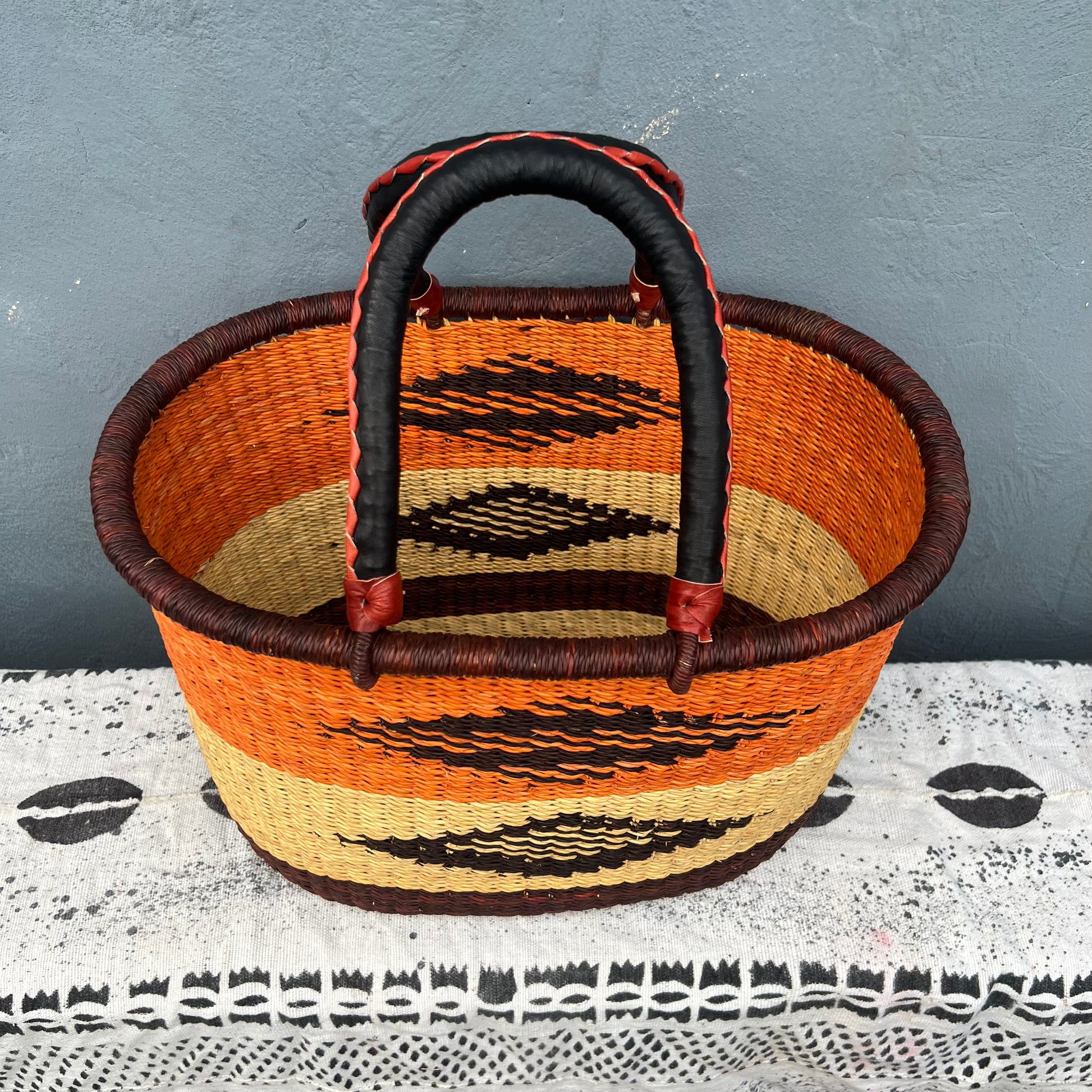 Single Weave Oval Shopper Bolga Basket - arabolgabaskets.com