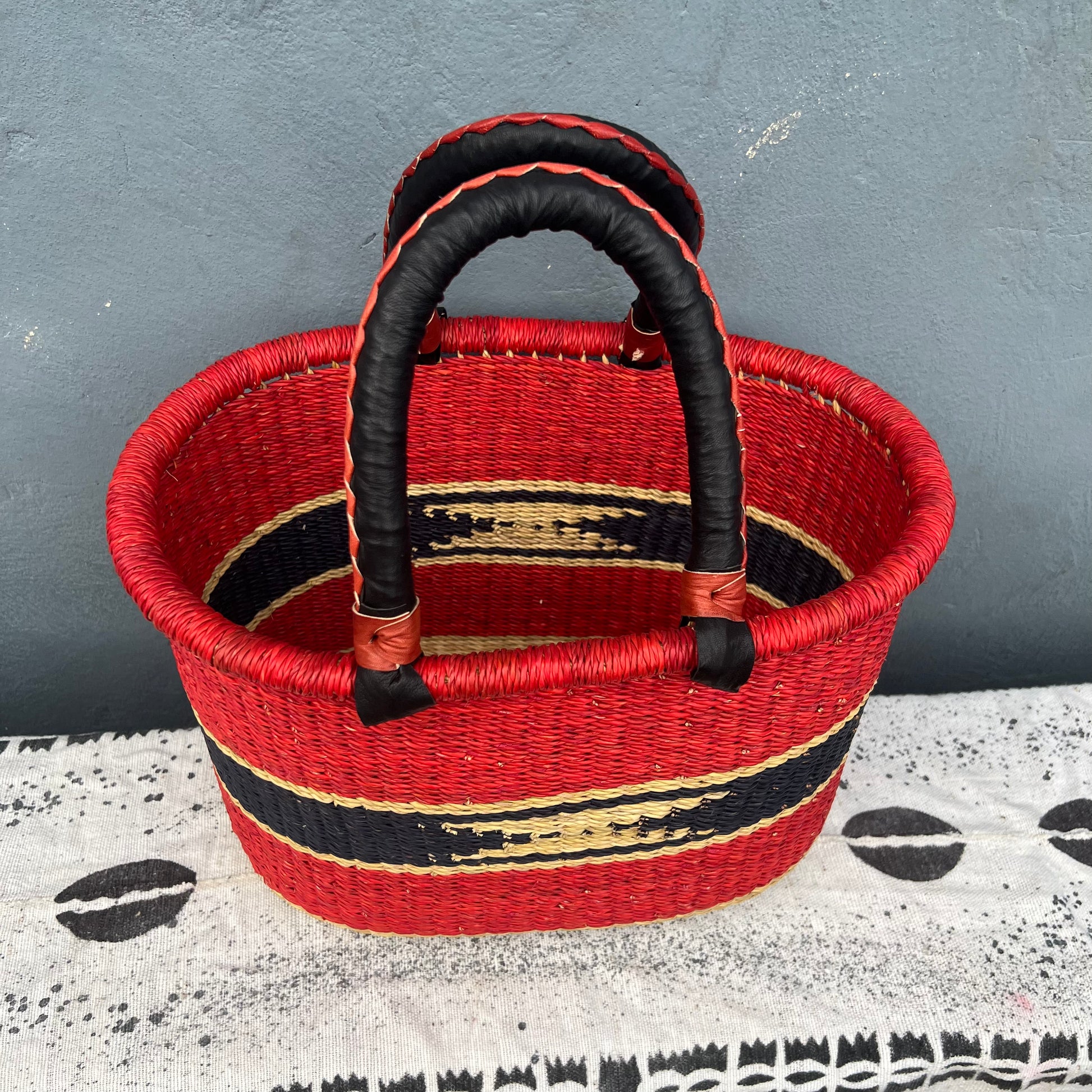 Single Weave Oval Shopper Bolga Basket - arabolgabaskets.com