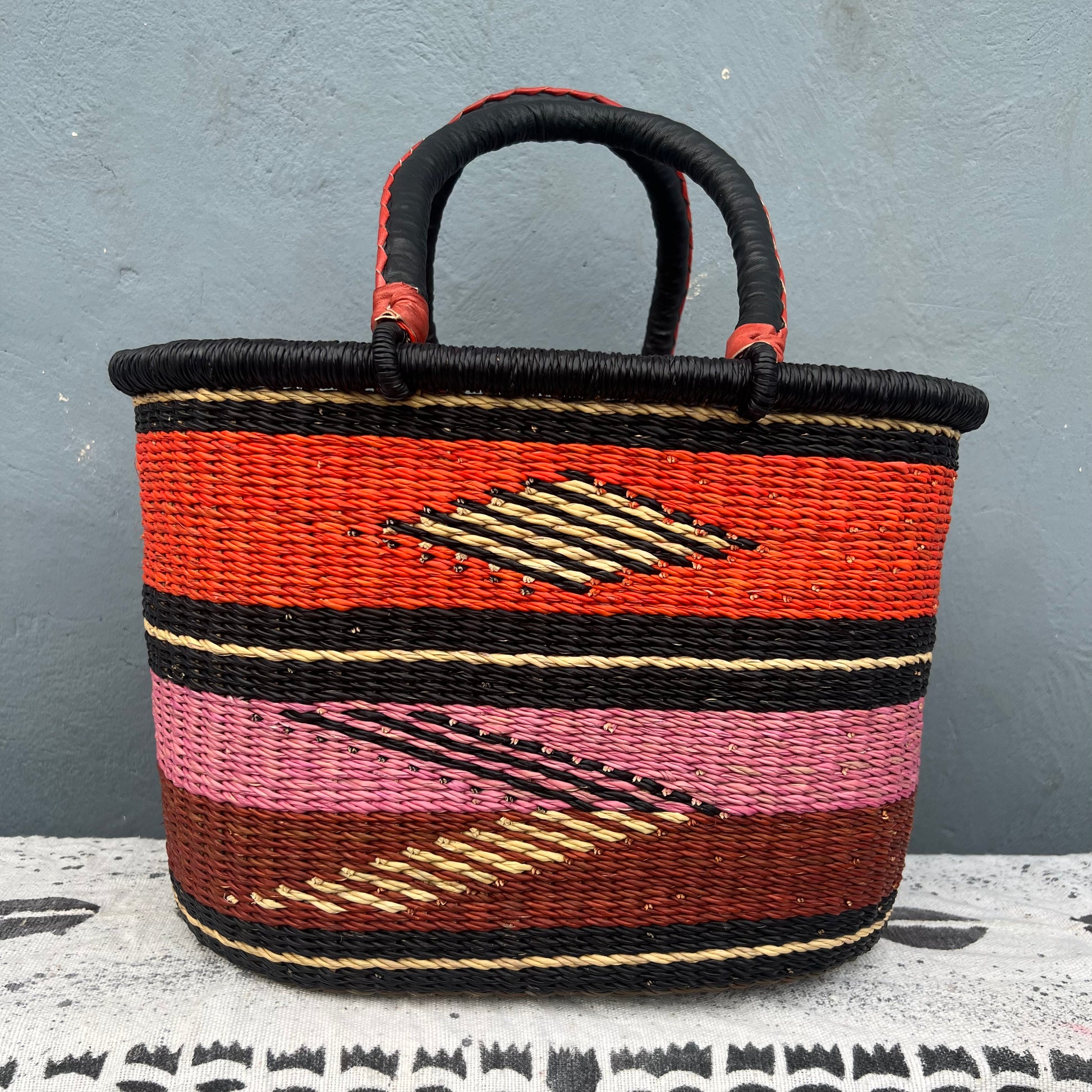 Single Weave Oval Shopper Bolga Basket - arabolgabaskets.com