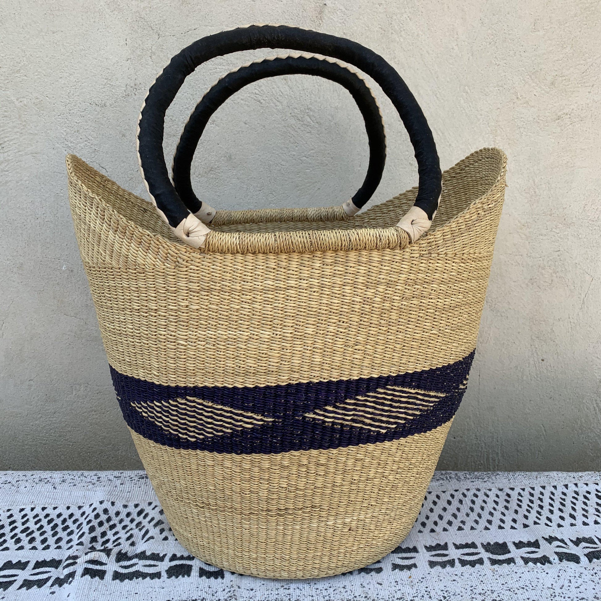 Large U-Shopper Bolga Basket - arabolgabaskets.com