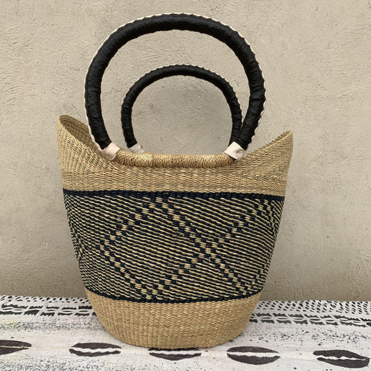 Large U-Shopper Bolga Basket - arabolgabaskets.com