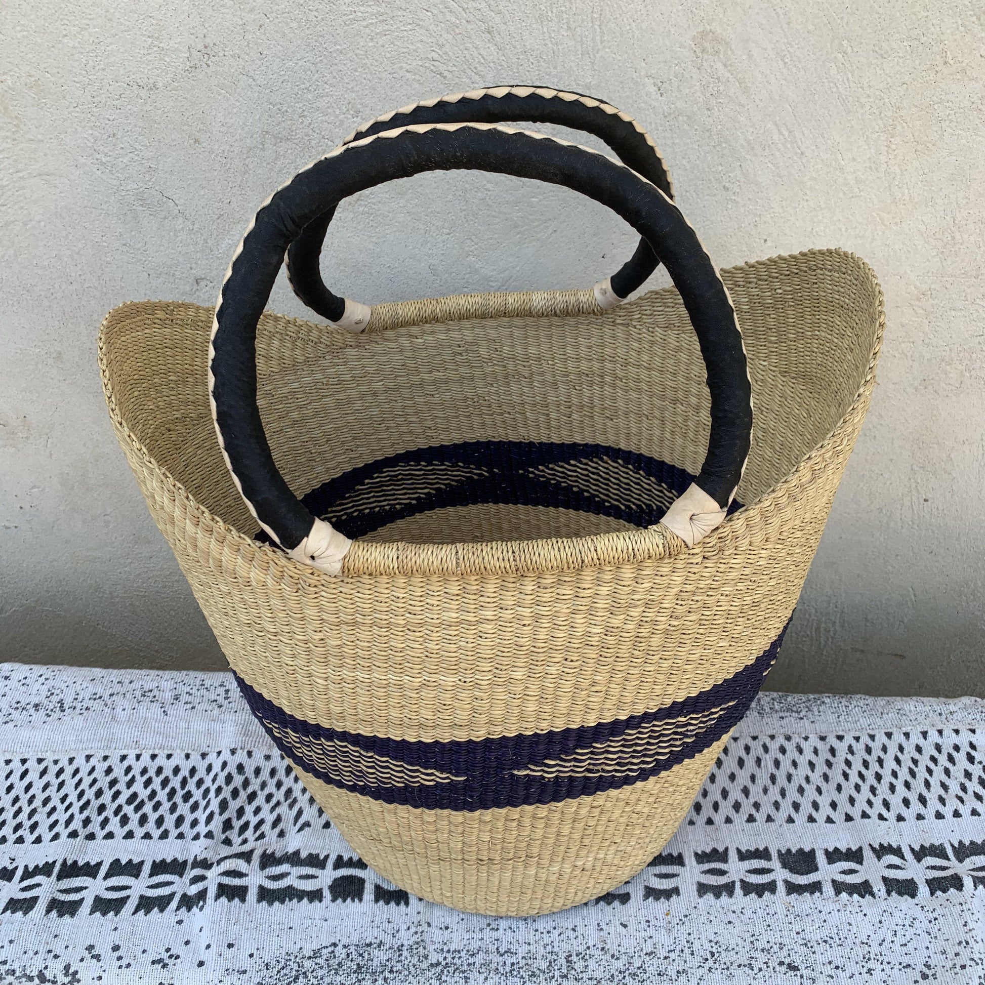 Large U-Shopper Bolga Basket - arabolgabaskets.com