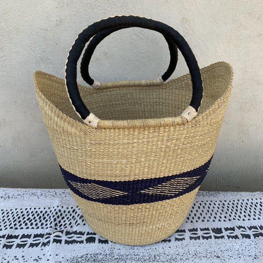 Large U-Shopper Bolga Basket - arabolgabaskets.com