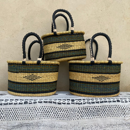 Oval Shopper Bolga Basket - Set of 3 - arabolgabaskets.com