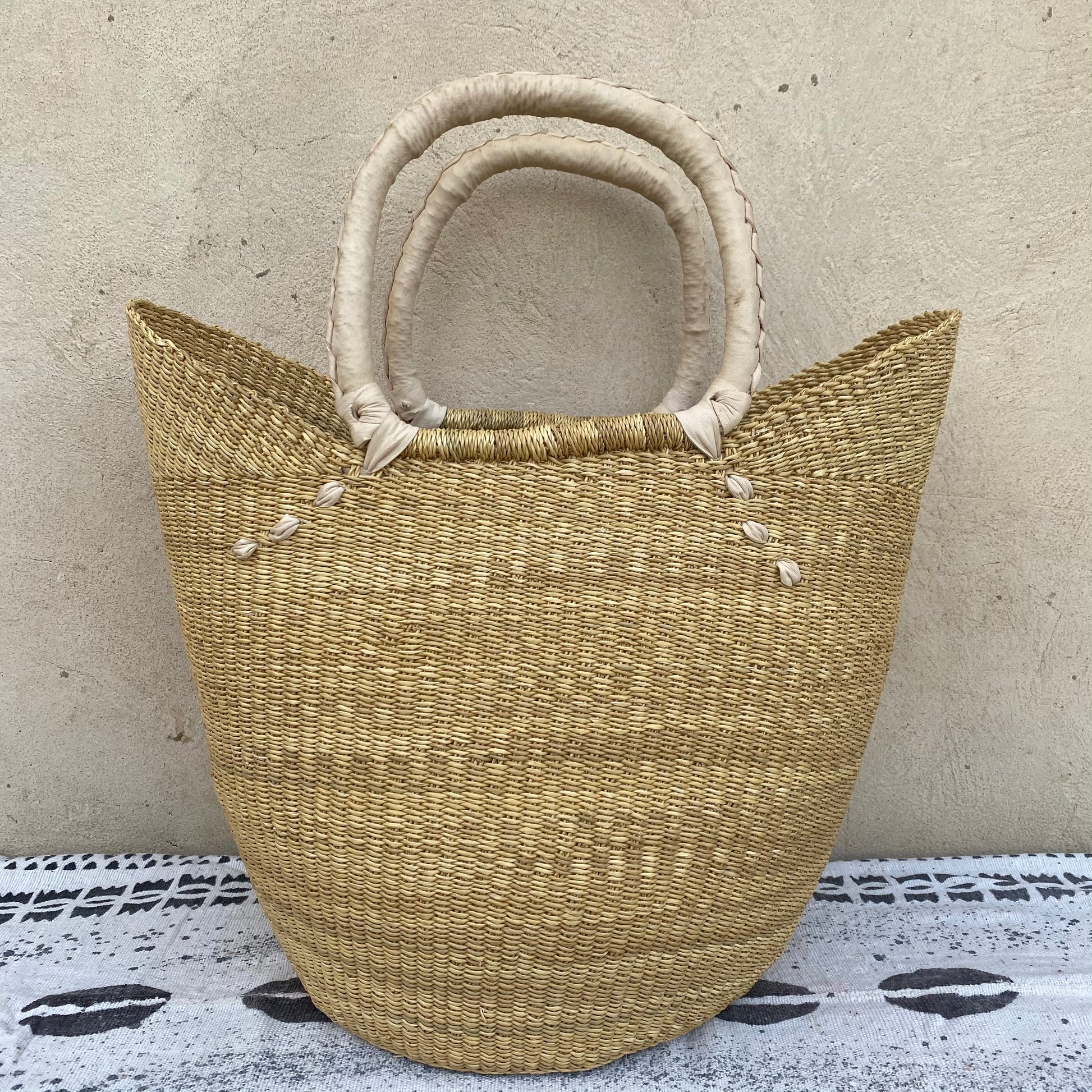 Large U-Shopper Bolga Basket - arabolgabaskets.com