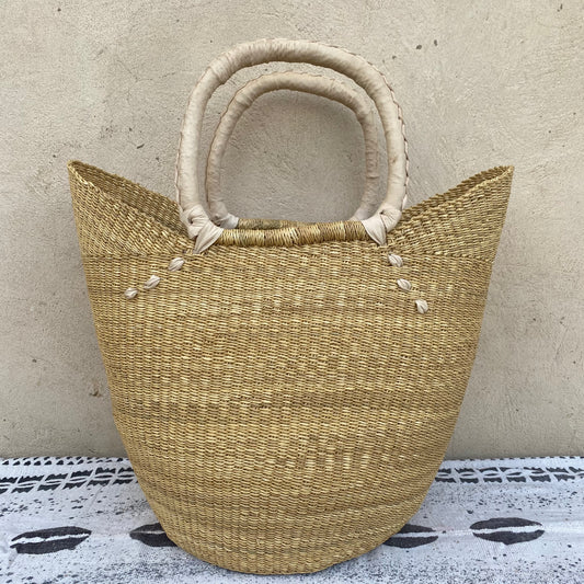 Large U-Shopper Bolga Basket - arabolgabaskets.com
