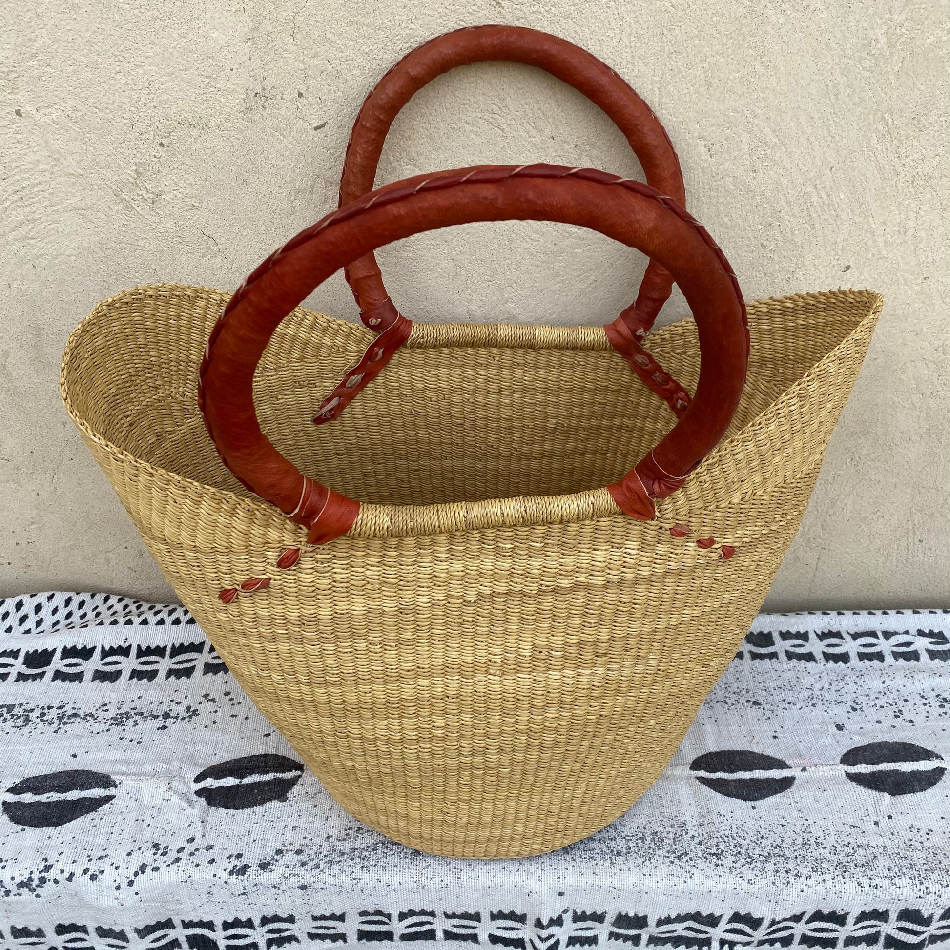 Large U-Shopper Bolga Basket - arabolgabaskets.com