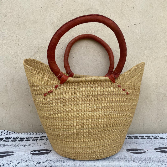 Large U-Shopper Bolga Basket - arabolgabaskets.com