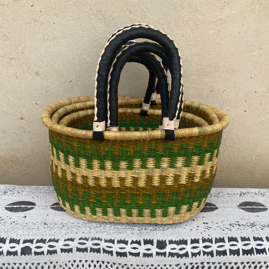 Oval Shopper Bolga Basket - Set of 3 - arabolgabaskets.com