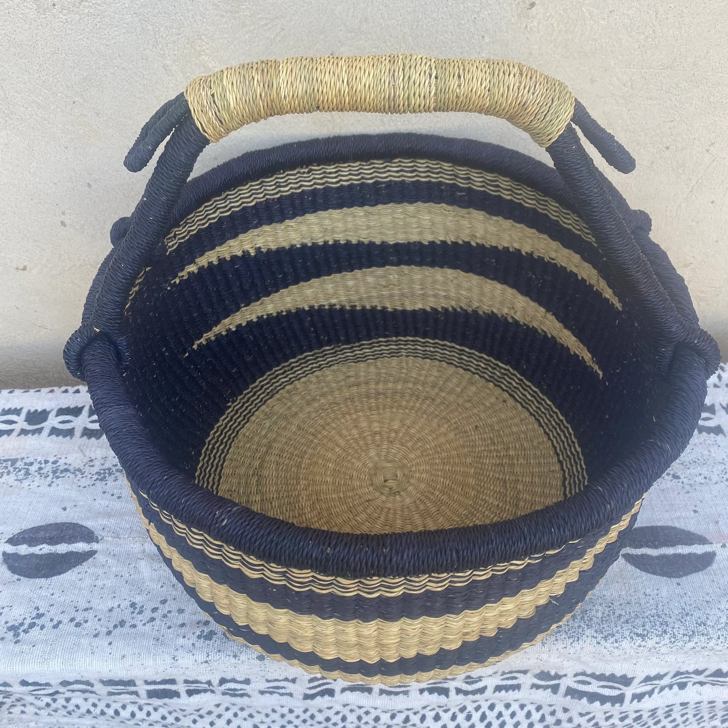 Large Bolga Round Market Basket