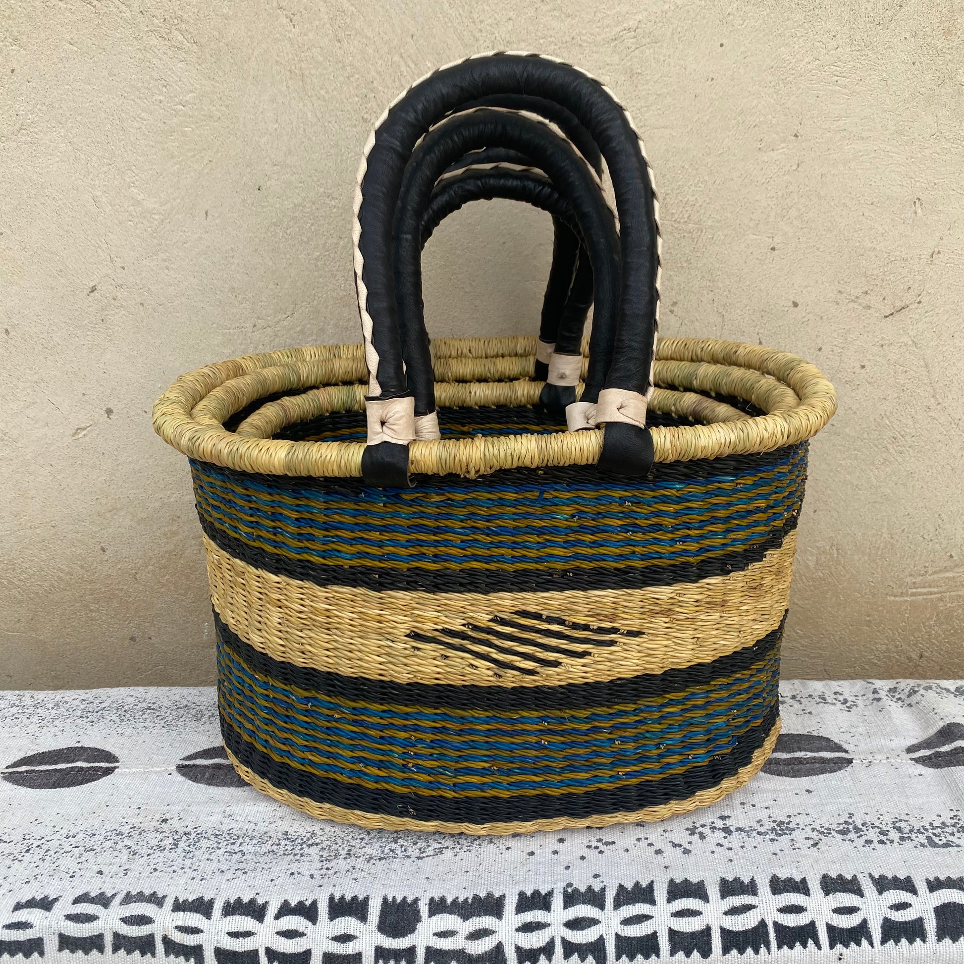 Oval Shopper Bolga Basket - Set of 3 - arabolgabaskets.com